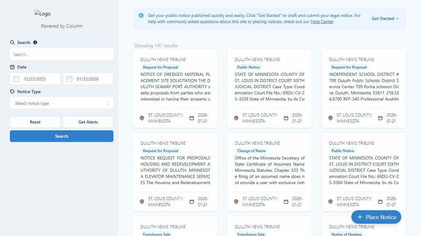Public Notices Duluth News Tribune