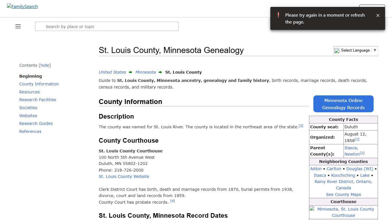 St. Louis County, Minnesota Genealogy • FamilySearch